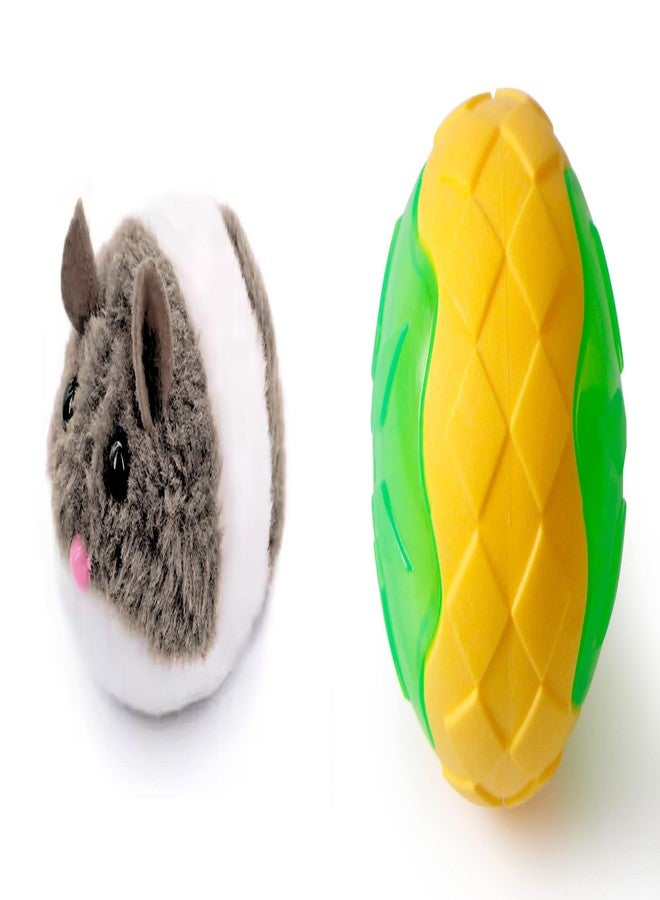 PET FUN Wind-Up Mouse Toy with Twirling Tail for Cats & Kittens | Plush Interactive Play TPR LED Floating Ball for Dogs & Puppies | Durable Squeaky Chew & Training Toy Combo of 2 - Image 1
